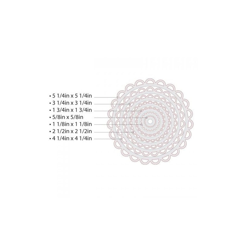 Troquel Framelits Sizzix Circulo Festoneado (7 Pcs)