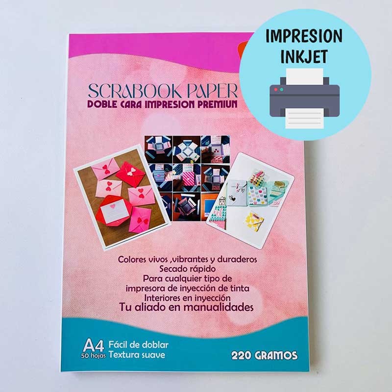 SET DE PAPELES SCRAPBOOK DOBLE CARA PARA IMPRESION A4 (50 HOJAS)