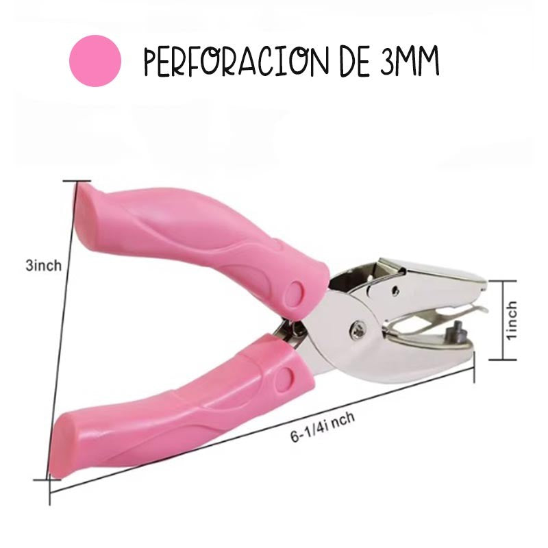 Perforadora De Alicate Circulo 3Mm Rosa