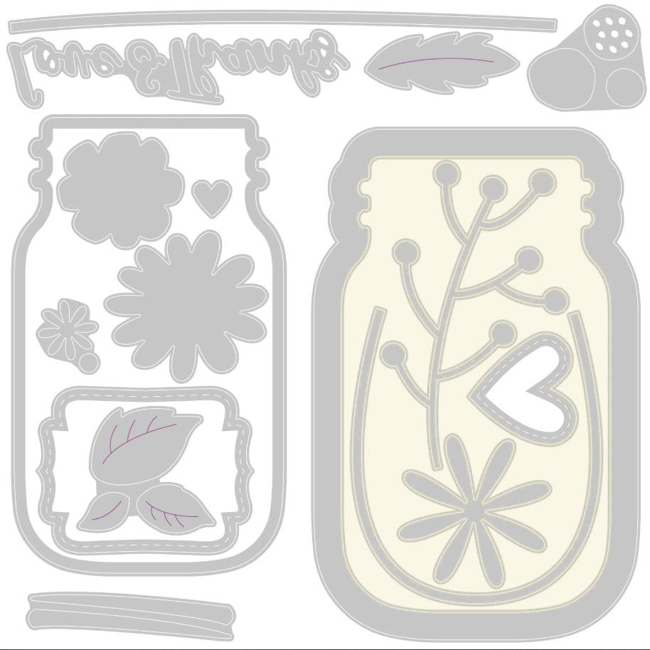 Troquel Thinlits Tarro De Flores Sizzix (17 Pcs)