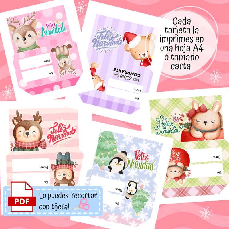 Archivo Digital Sobres De Navidad 10 Diseños