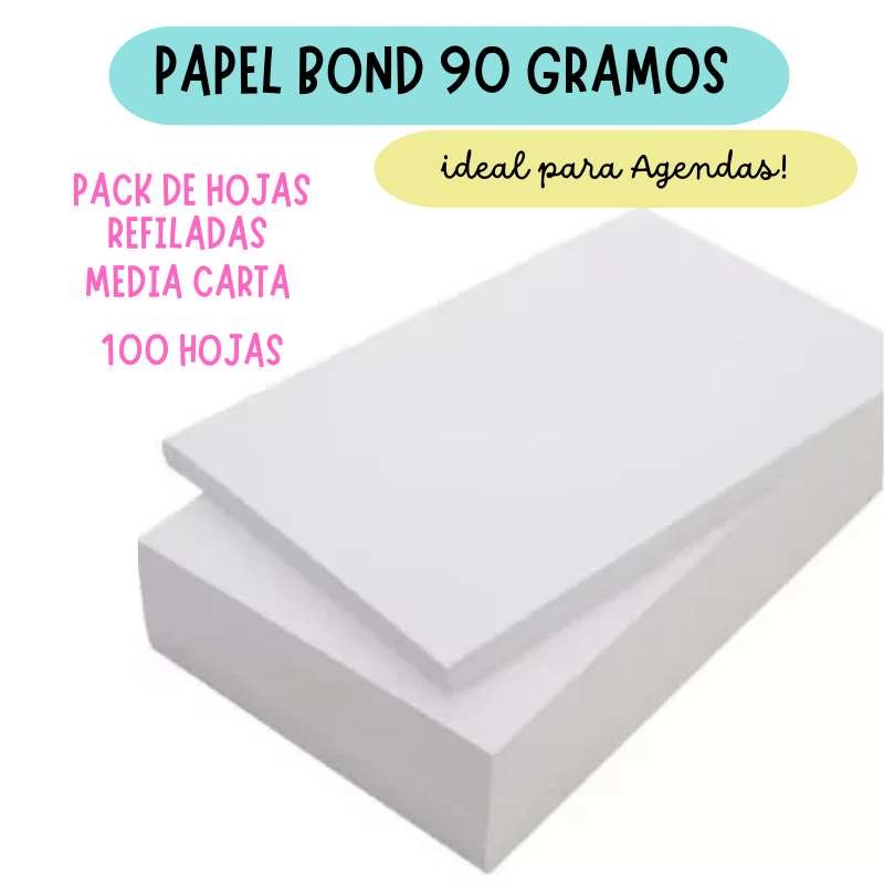 Pack De Hojas Media Carta 90 Gramos (200 Hojas)