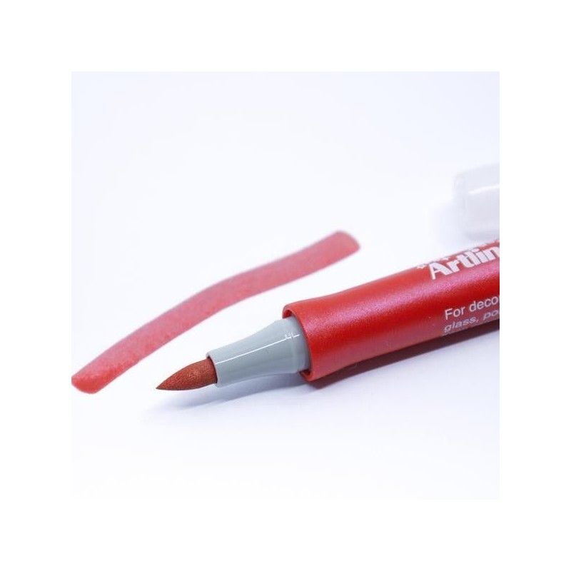 Marcador Punta Pincel Decorite Rojo Metalico Edfm-F