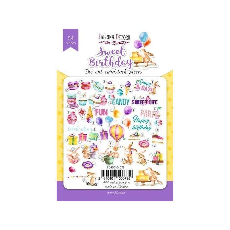 Die Cut Sweet Birthday (54 Pcs)