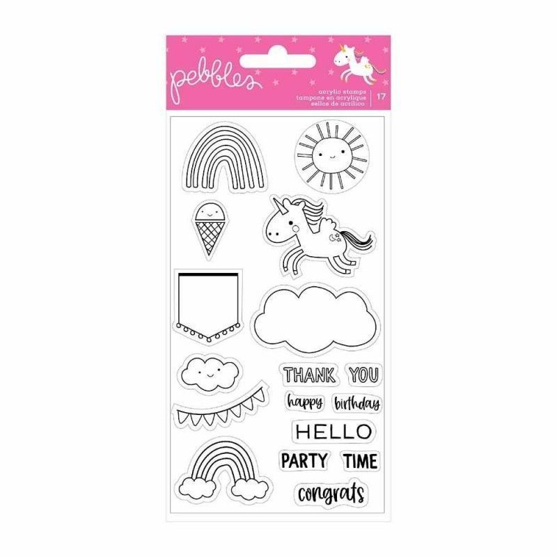 SELLOS ACRILICOS LIVE LIFE HAPPY (17 PCS)