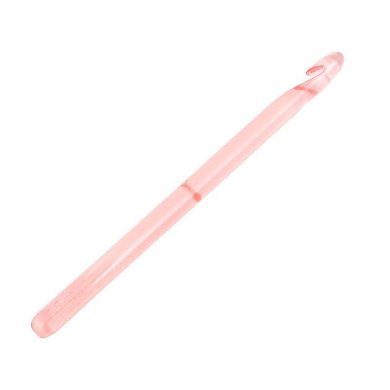 Aguja Para Tejer Jumbo En Resina Rose Quartz Tamaño 15 Mm Thn