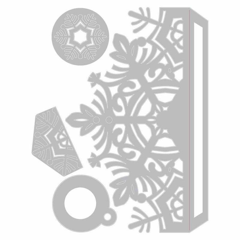 Troquel Thinlits Envoltorio De Tarjetas Copo De Nieve (4 Pcs) By Jordan Caderao