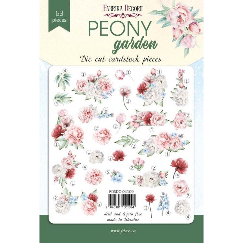 Die Cuts Peony Garden 63 Pcs