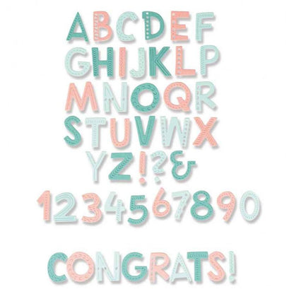 Troquel Thinlits Abecedario Y Numeros De Sizzix