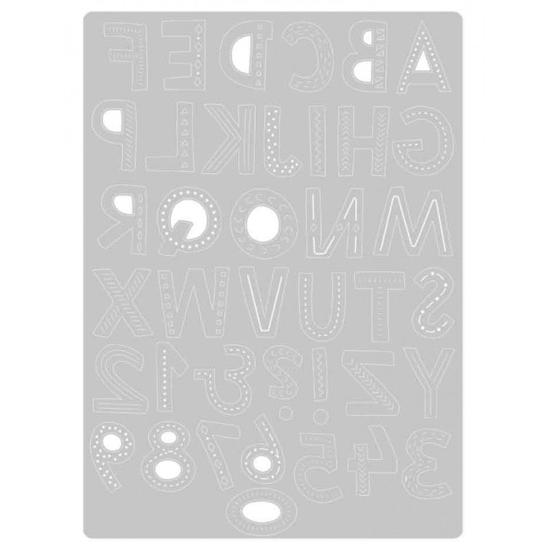Troquel Thinlits Abecedario Y Numeros De Sizzix