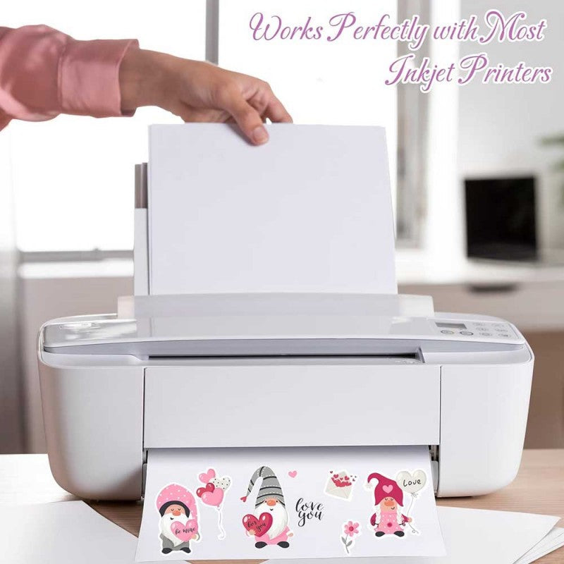 Vinilo Adhesivo Blanco Glossy Imprimible Inkjet (20 Hojas)