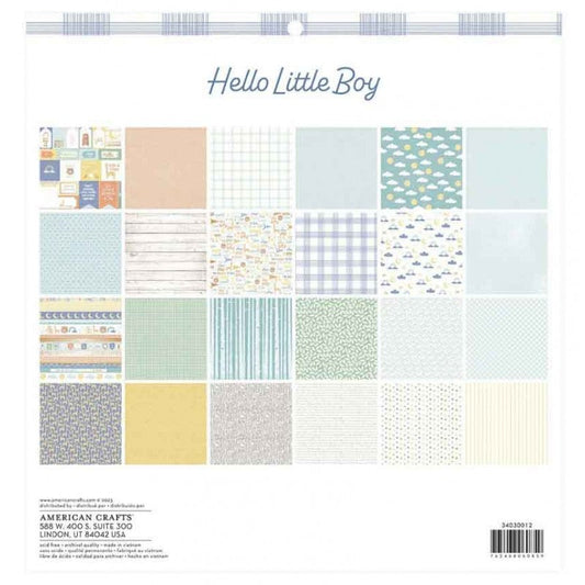 SET DE PAPELES HELLO LITTLE BOY 12 X 12 (24 HOJAS)
