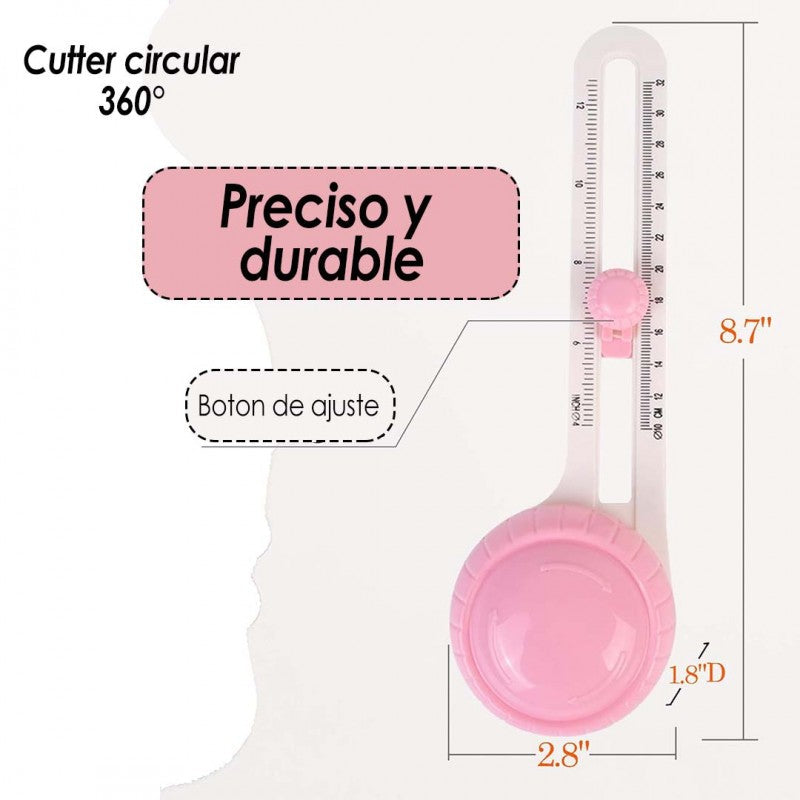 Cortador De Circulos Rotatorio Rosa