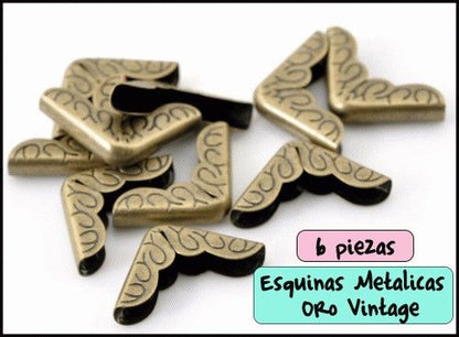 Esquinas Metalicas Oro Antiguo 1,5Cm (6 Pcs)