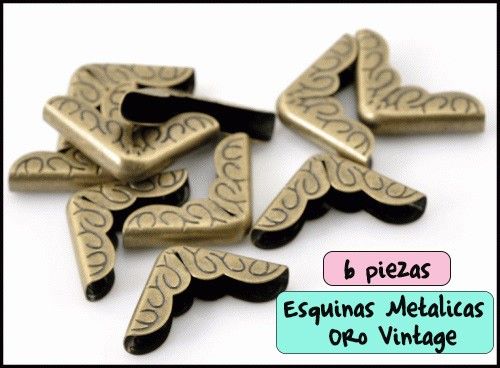 Esquinas Metalicas Oro Antiguo 1,5Cm (6 Pcs)