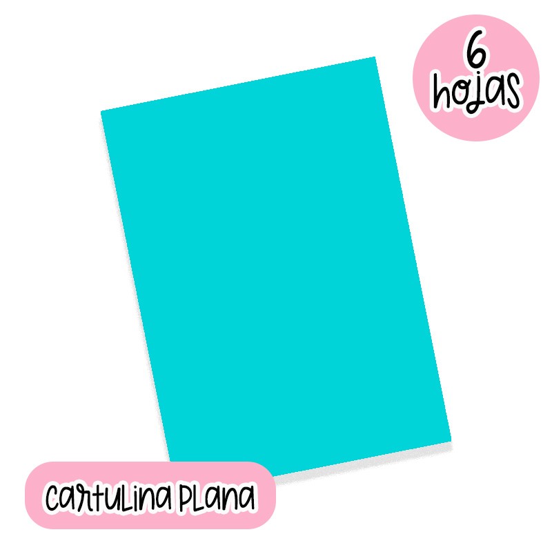 CARTULINA PLANA TURQUESA (22 X 28 CM) 6 HOJAS