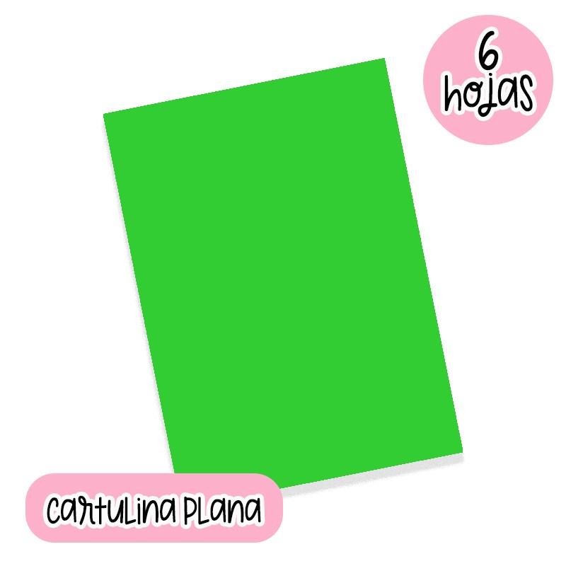 CARTULINA PLANA VERDE PASTO (22 X 28 CM) 6 HOJAS