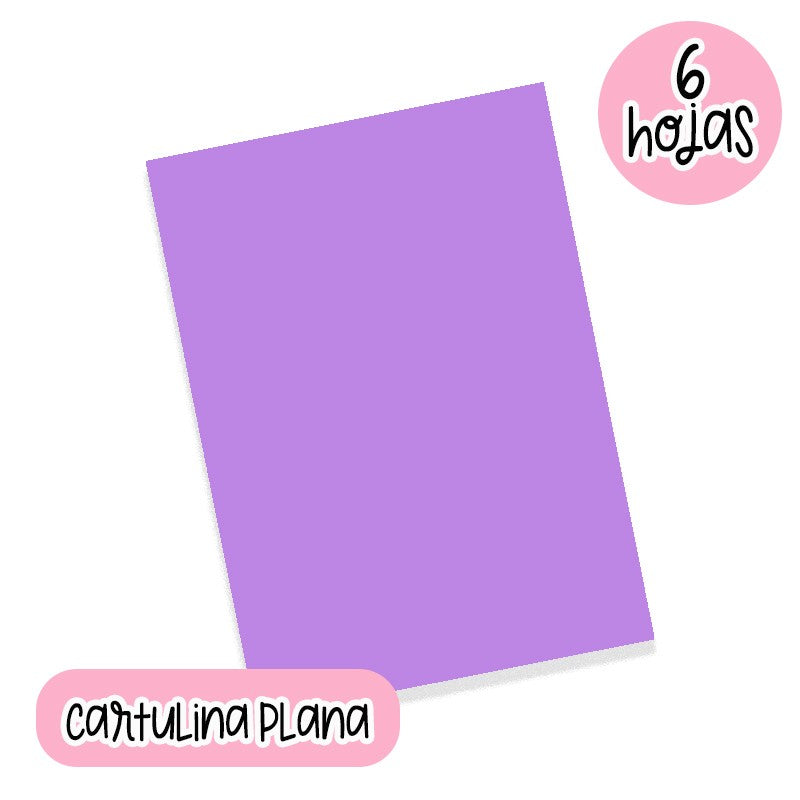 CARTULINA PLANA LILA (22 X 28 CM) 6 HOJAS