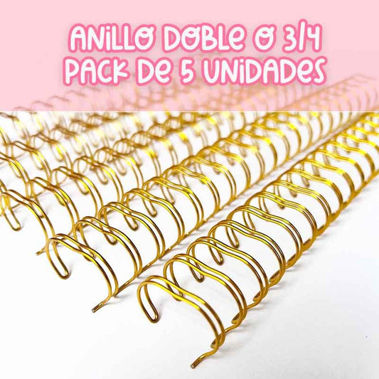 Anillo metálico dorado 3/4" para argollar