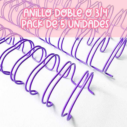 Anillo Metalico Lila Para Argollar 18Mm 3/4 5Pcs