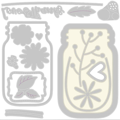 Troquel Thinlits Tarro De Flores Sizzix (17 Pcs)