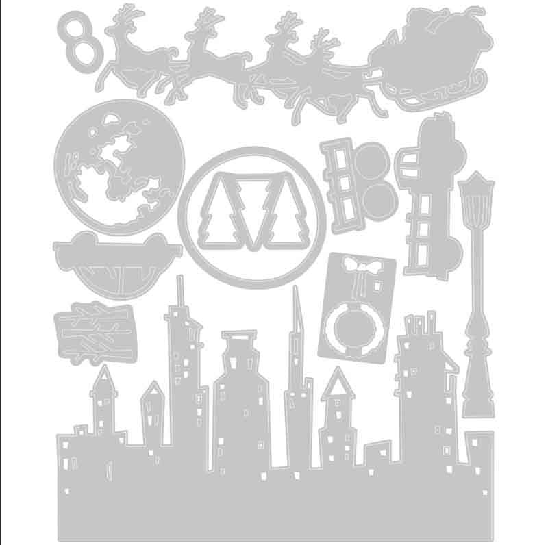 Troquel Thinlits Navidad Magica Tim Holtz Sizzix (12 Pcs)