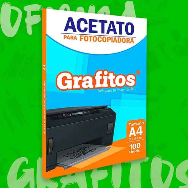 Acetato Transparente Grafitos Imprimible En Laser A4  (100 Pcs)