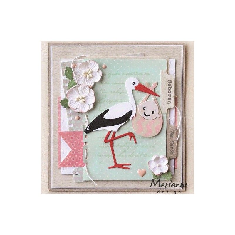 Troquel Cigüeña Con Bebe Collectables (6Pcs)