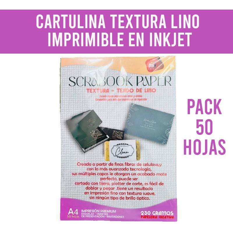 Papel Scrapbook Imprimible Textura Lino A4 (50 PCS)