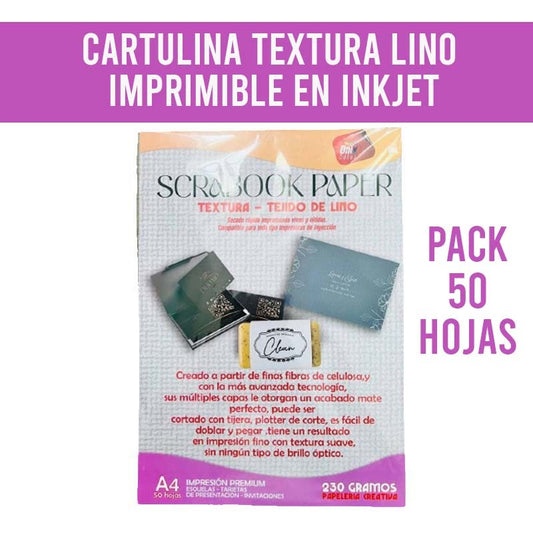 Papel Scrapbook Imprimible Textura Lino A4 (50 PCS)