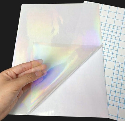 Laminado En Frio Vinilo Holográfico Transparente Mix (10 Hojas)
