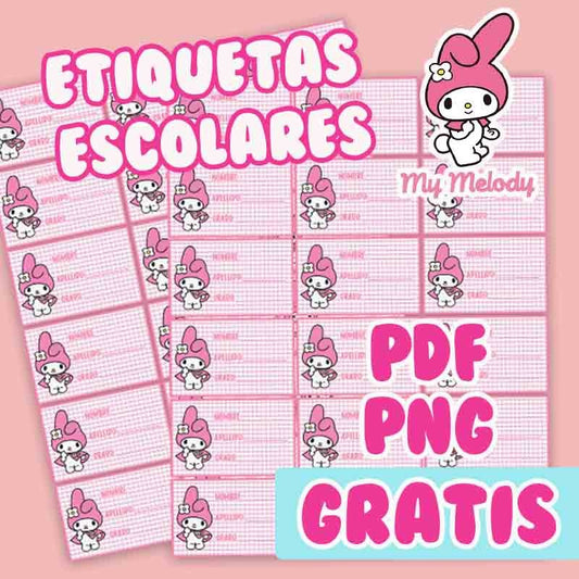 Etiquetas Escolares My Melody