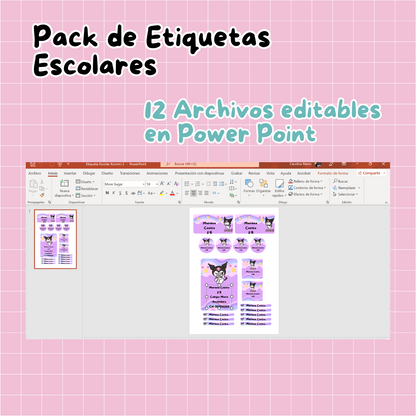 PACK DE 64 ETIQUETAS ESCOLARES (ARCHIVO DIGITAL)