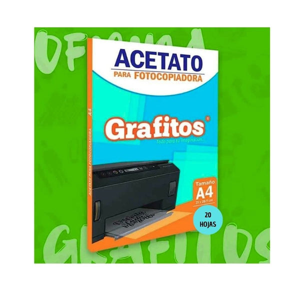Acetato Transparente Grafitos Imprimible En Laser A4  (20 Pcs)