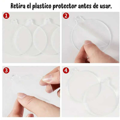 Bolas Plasticas De Navidad Transparentes  7.6Cm (5 Pcs)