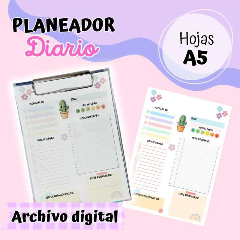 Archivo Digital Clipboard + Hojas Planeador Diario