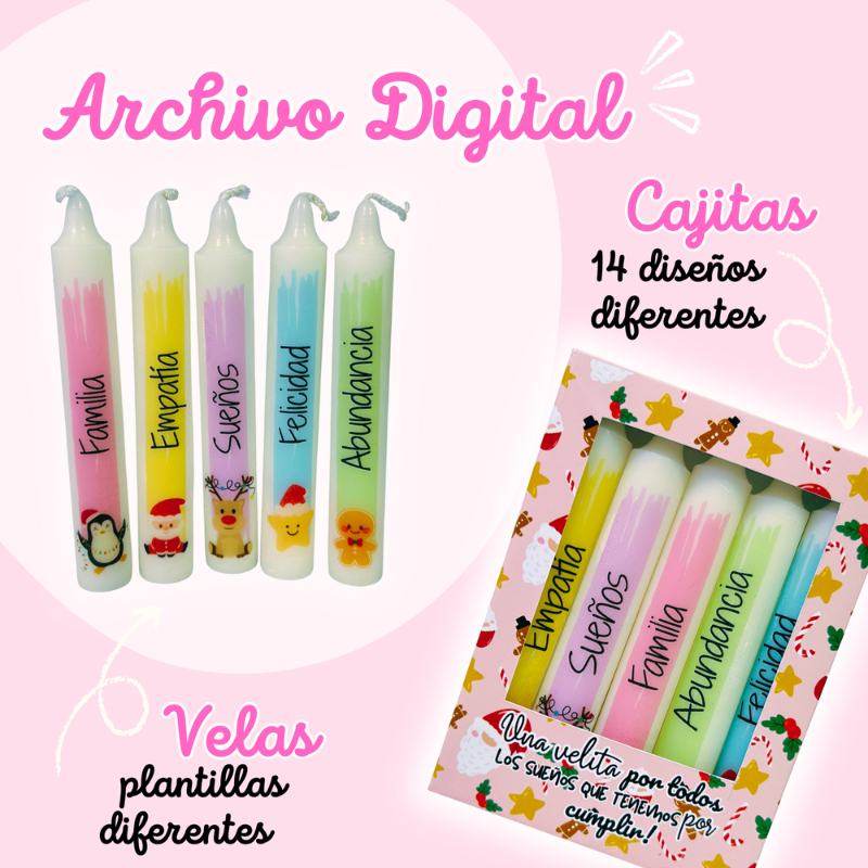 Mega Pack De 50 Plantillas De Etiquetas Para Velas