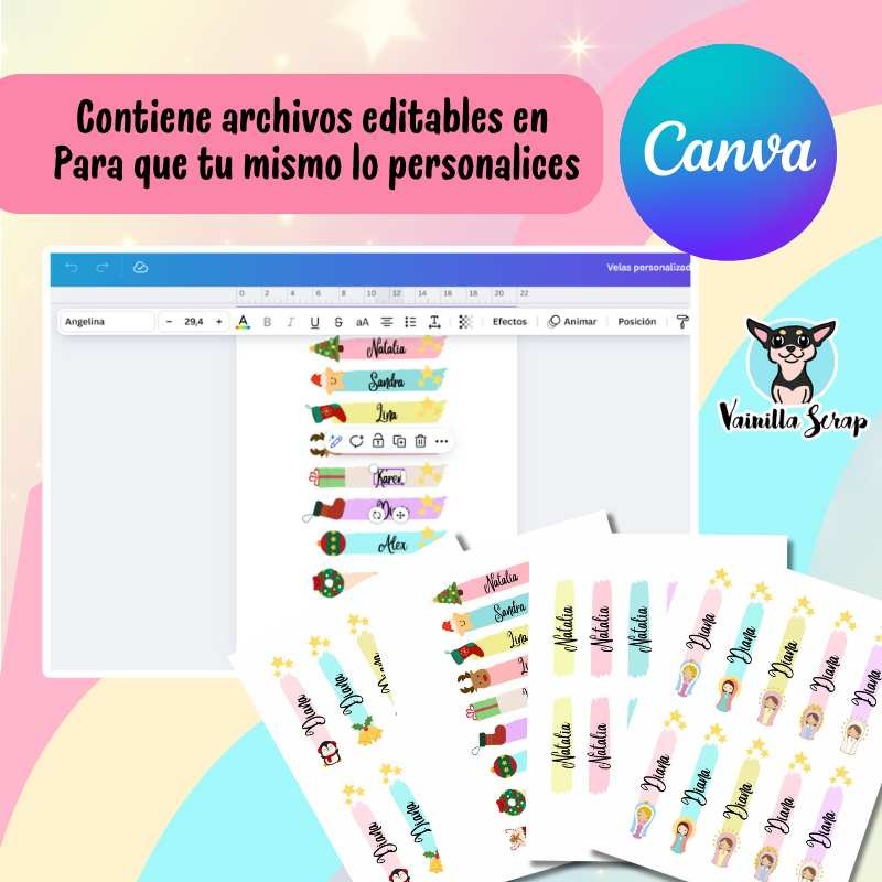 Mega Pack De 50 Plantillas De Etiquetas Para Velas