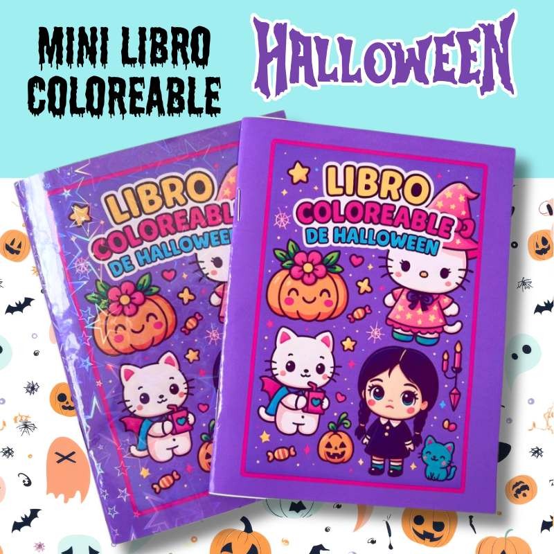 Archivo Digital Mini Libro Coloreable Halloween
