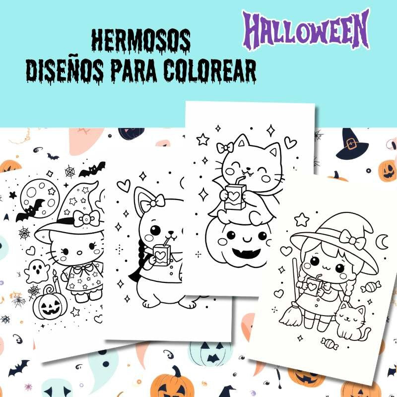 Archivo Digital Mini Libro Coloreable Halloween