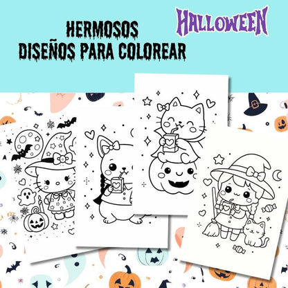 Archivo Digital Mini Libro Coloreable Halloween