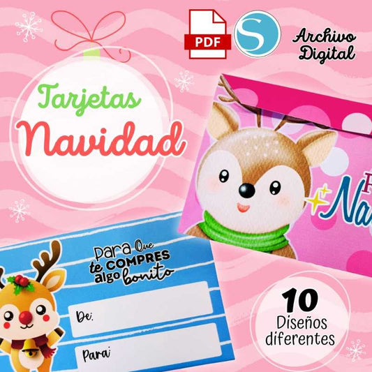Archivo Digital Sobres De Navidad 10 Diseños