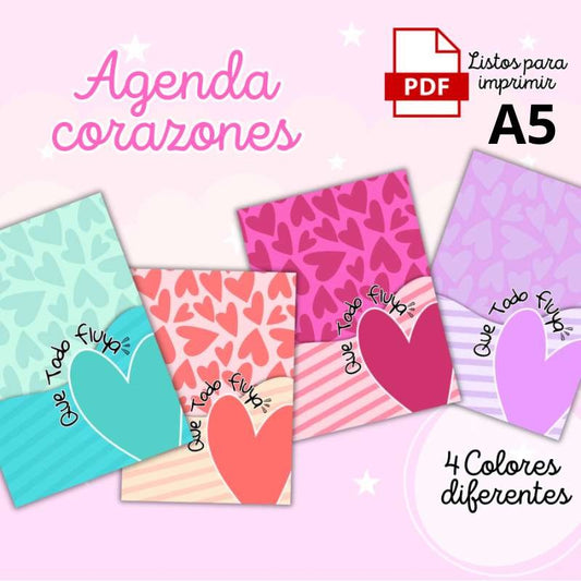 Archivo Digital Agenda Corazón A5 (4 colores diferentes)