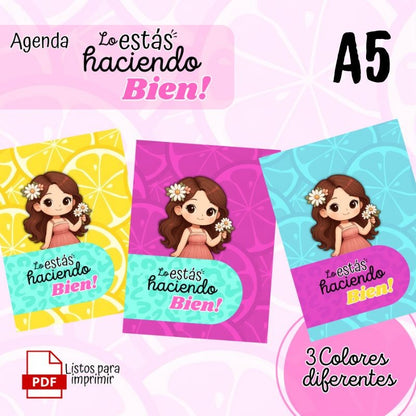 Agenda A5 "Lo Estás Haciendo Bien" – Archivo PDF Listo para Imprimir
