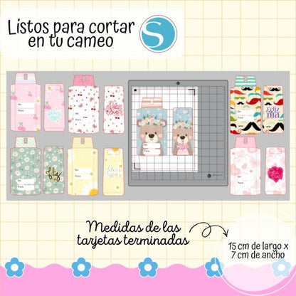 Sobres Feliz Día – Archivo Digital (7 Diseños | PDF + Silhouette Studio)