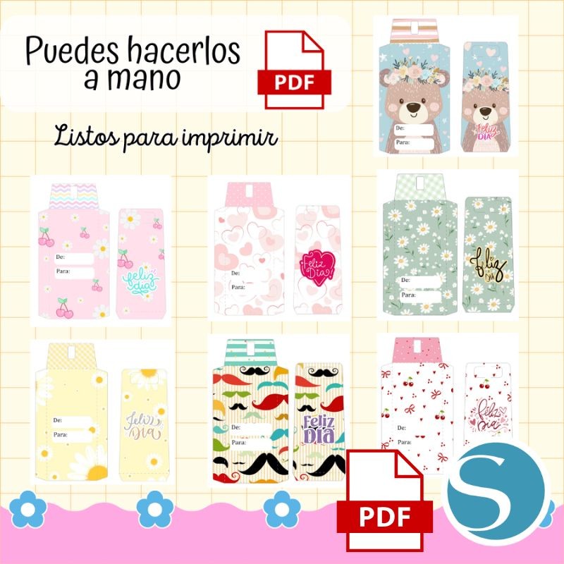 Sobres Feliz Día – Archivo Digital (7 Diseños | PDF + Silhouette Studio)