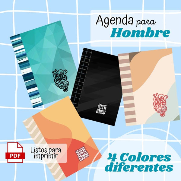 Agenda para Hombre – Archivo Digital PDF (Tamaño A5 | 4 Colores)