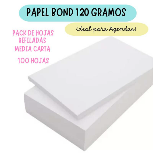 Pack De Hojas Media Carta 120 Gramos (200 Hojas)