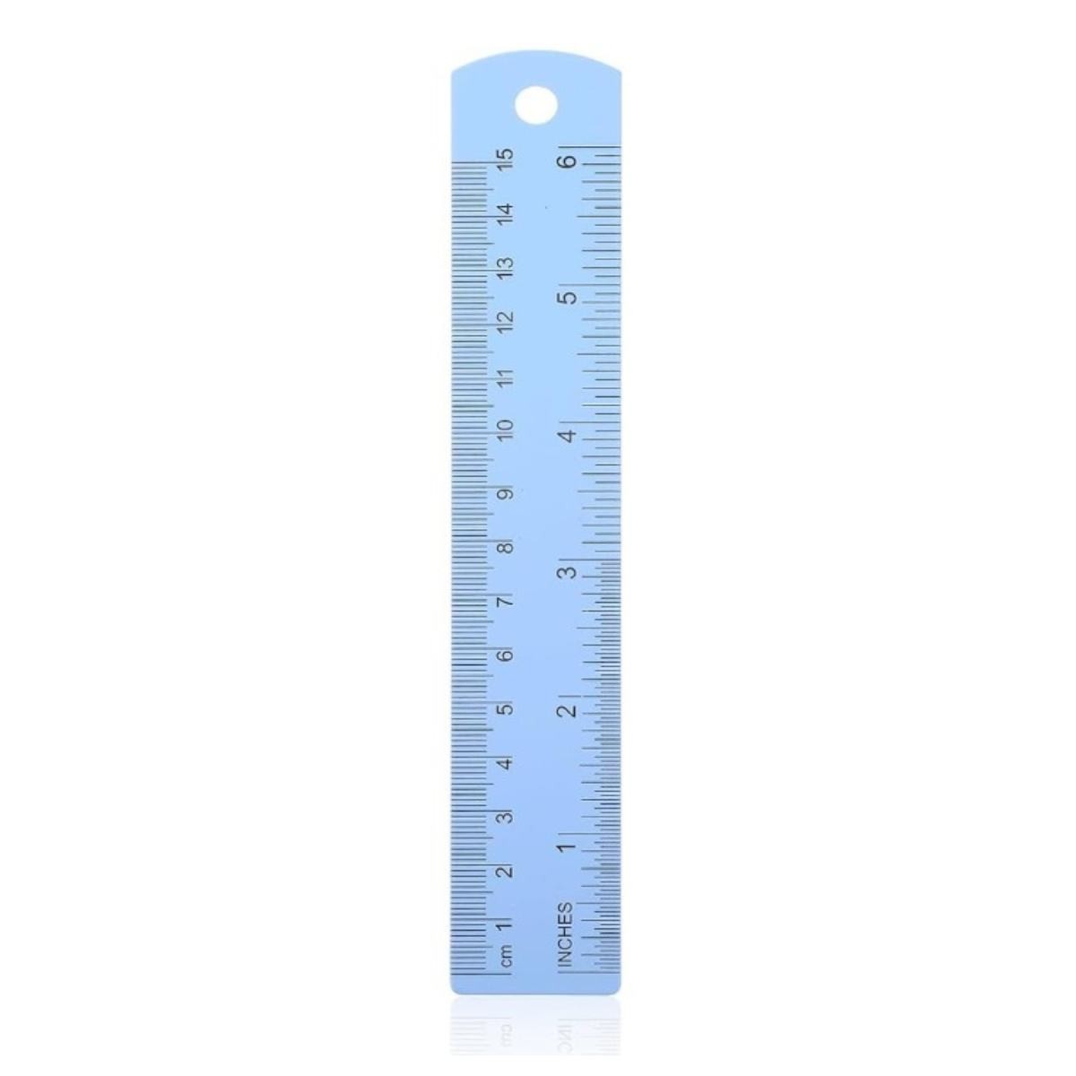 Regla Metálica azul Pastel 15 cm