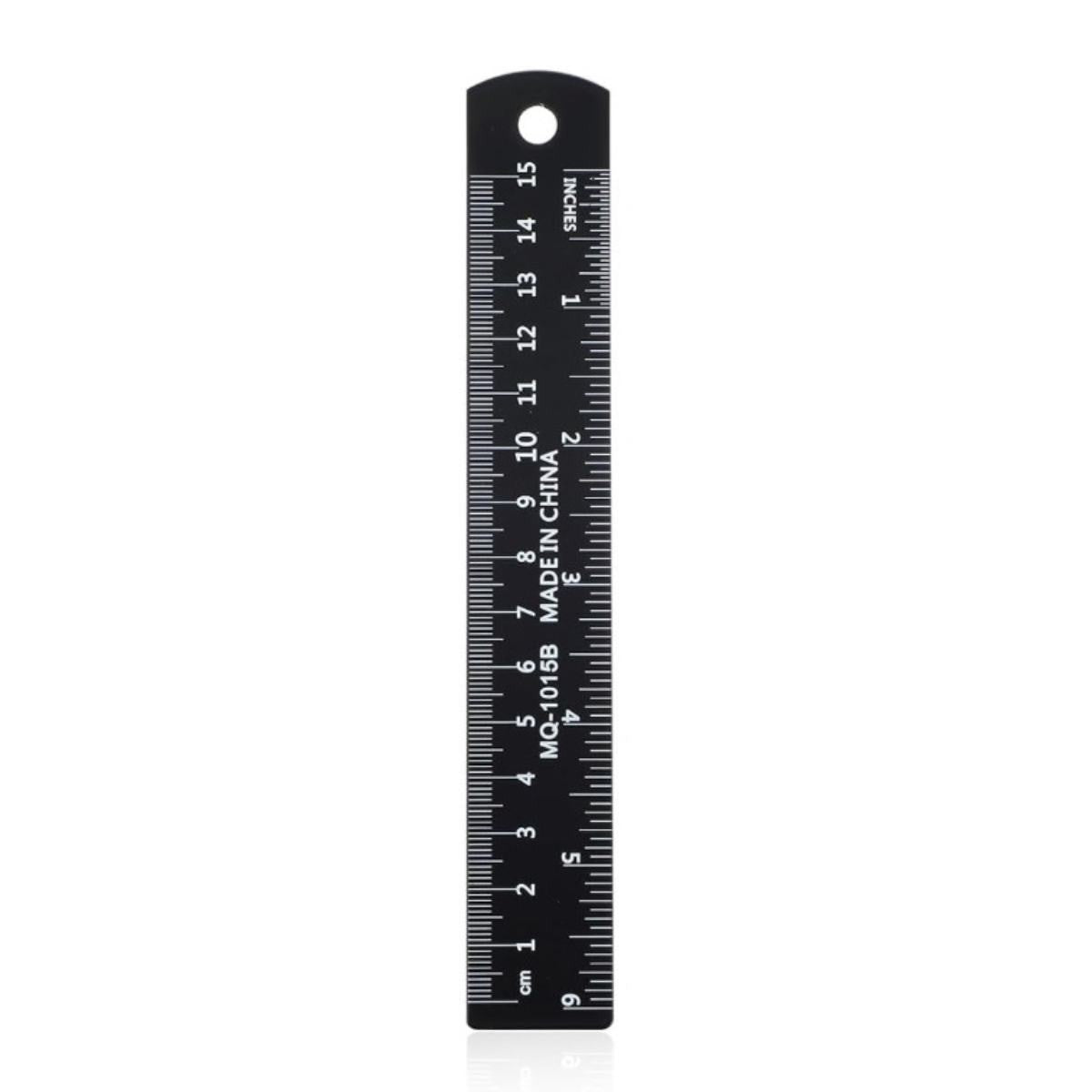 Regla Metálica negra 15 cm